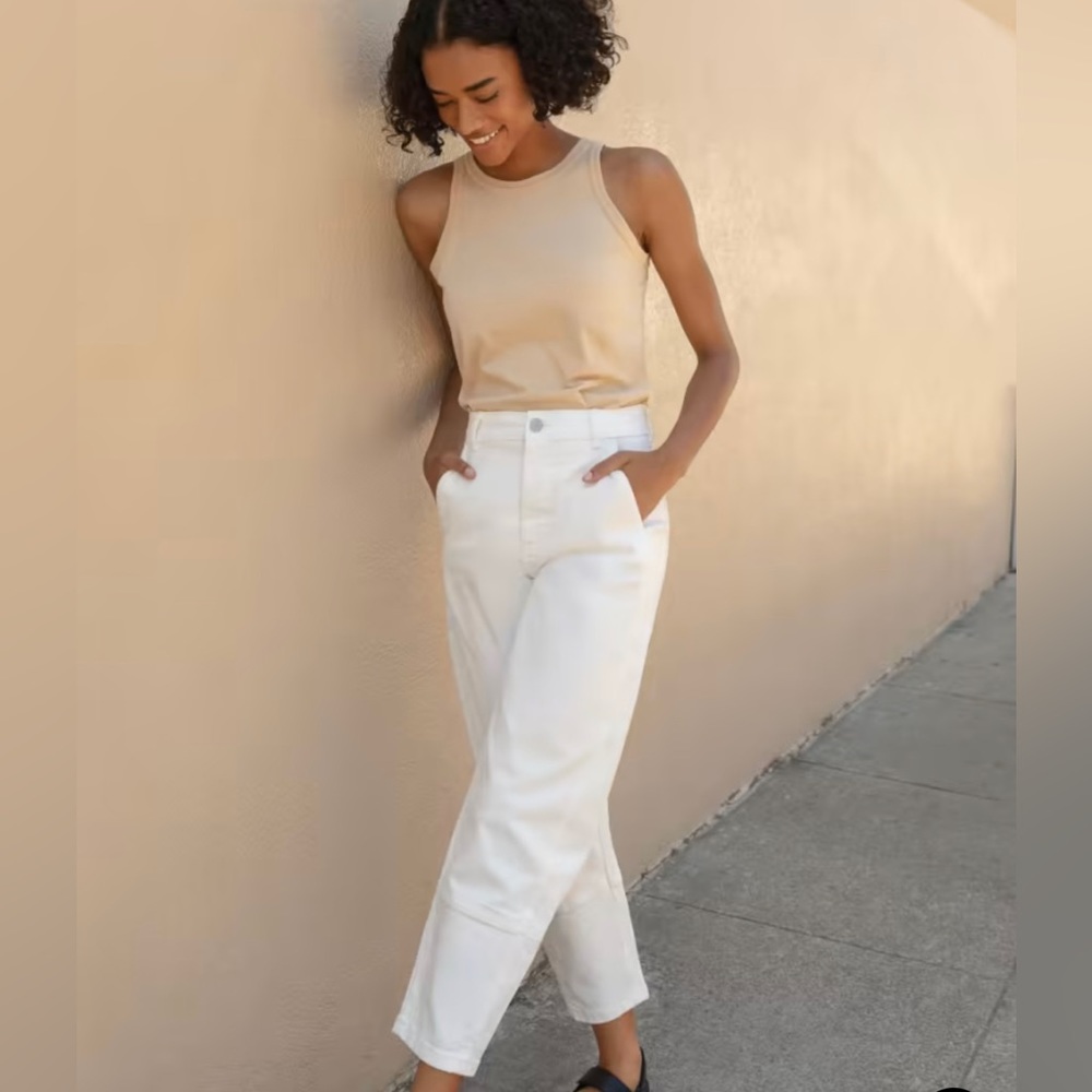 Everlane Utility Barrel Pant, size 6, White